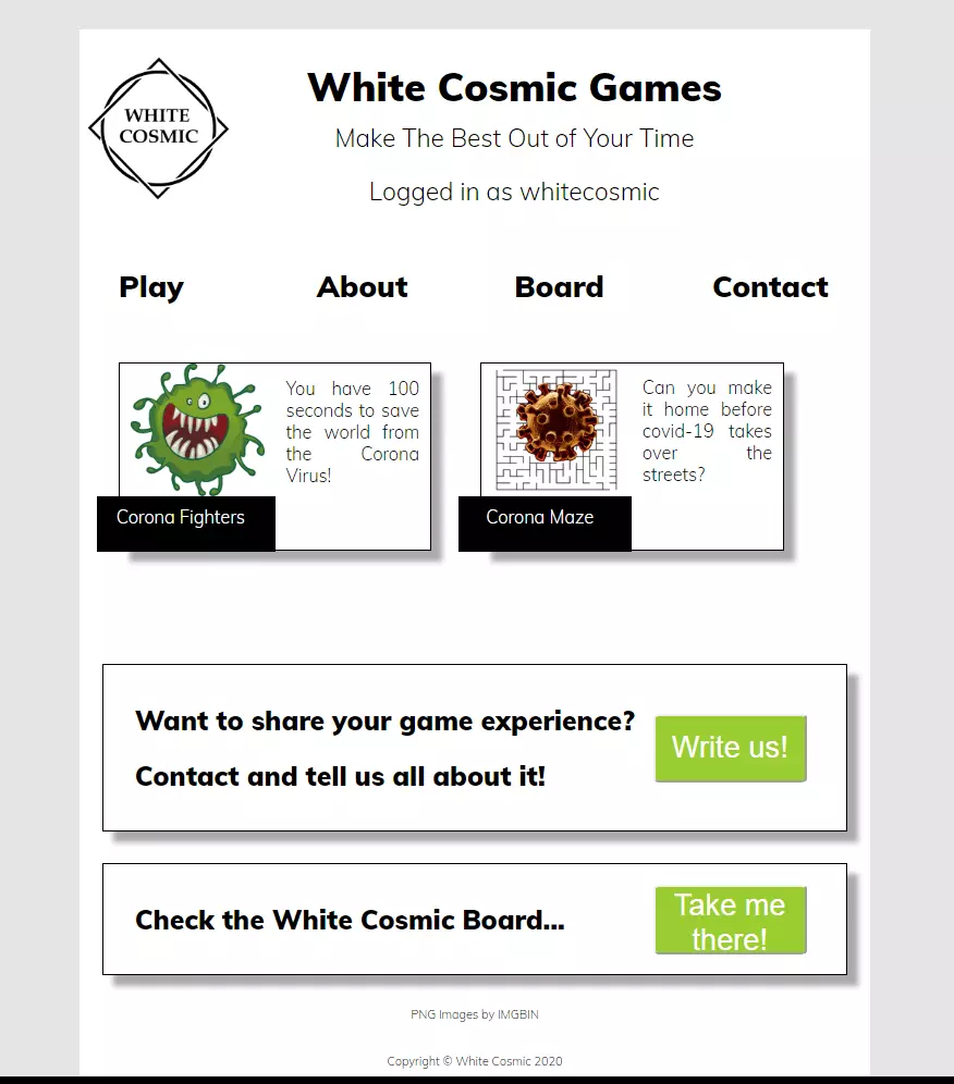 White Cosmic Games