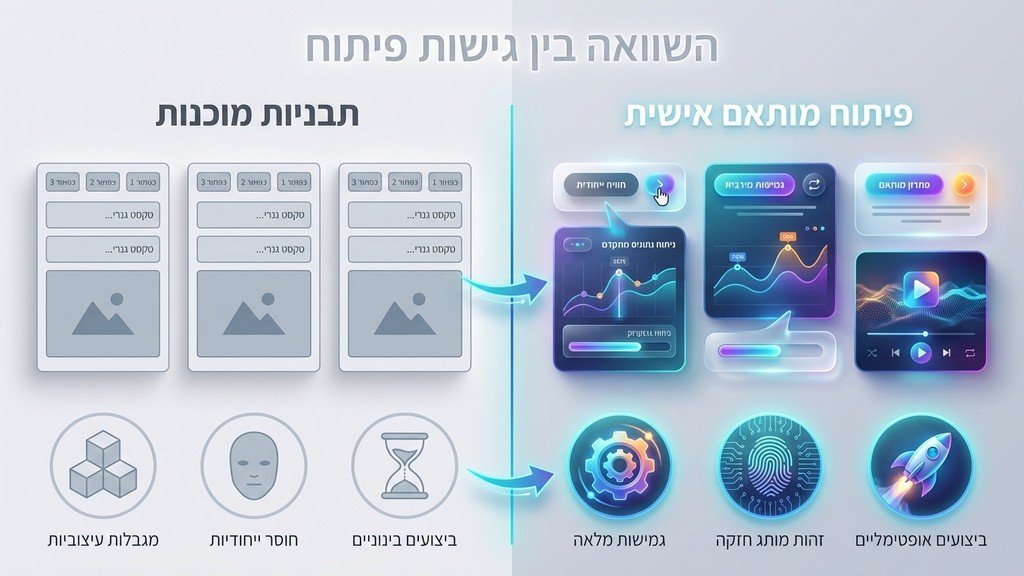 השוואה בין תבניות מוכנות לקוד מותאם אישית