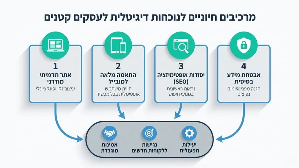 תצוגה של תבנית פלטפורמה דיגיטלית בסיסית לעסקים קטנים